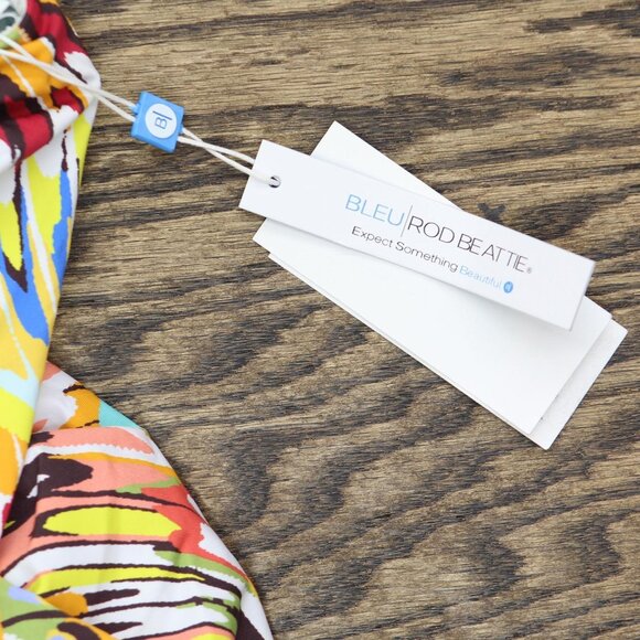 NWT Bleu By Rod Beattie Break The Mold Skirted Bikini Swim Top Multi Blue 18W - Picture 5 of 6